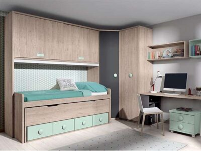 dormitorio puente juvenil compacto cama nido 259FO010