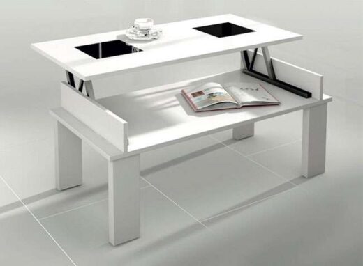 mesa centro elevable 4 patas tapa cristales contemporaneo 162CE023