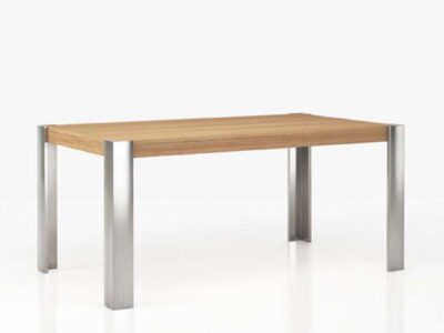 mesa comedor 140x90 madera 4 patas rectas metal 295ME0201