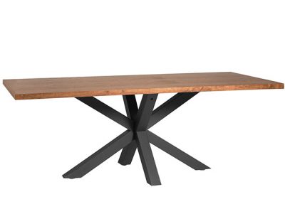 Mesa de comedor madera con patas negras cruzadas