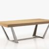mesa salon comedor moderna madera soporte metalico 295ME0181