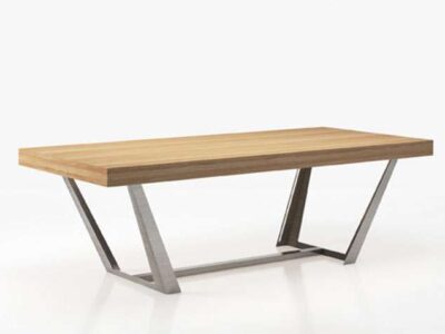 mesa salon comedor moderna madera soporte metalico 295ME0181