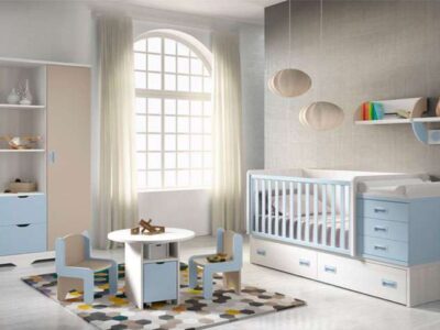 mueble infantil compacto cuna convertible a cama individual cajones y cambiador 259SM1091