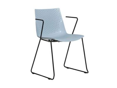 silla de polipropileno patas y brazos metal minimalista azul 612SI0832