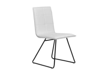 silla industrial tapizada asiento rectangular blanca 612SI0434