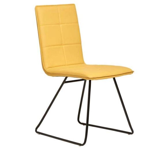 silla industrial tapizada asiento rectangular mostaza 612SI0431