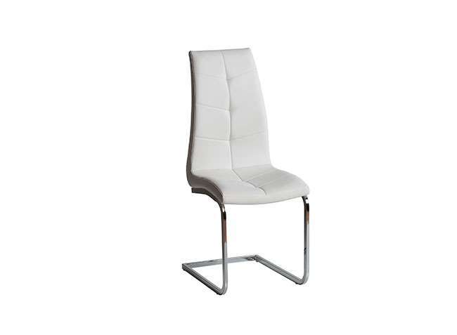 silla pata voladiza acero tapizado con costuras original blanco 612SI0641