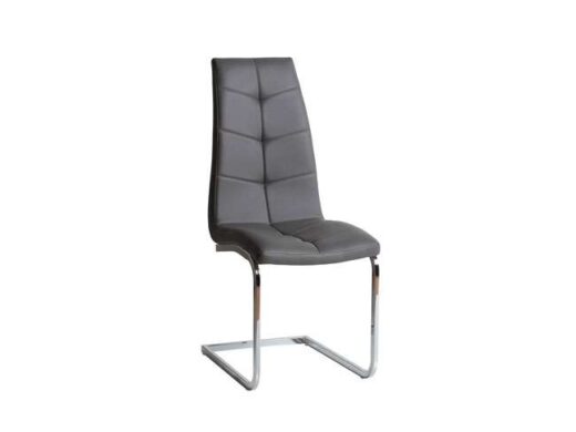 silla pata voladiza acero tapizado con costuras original gris 612SI0643