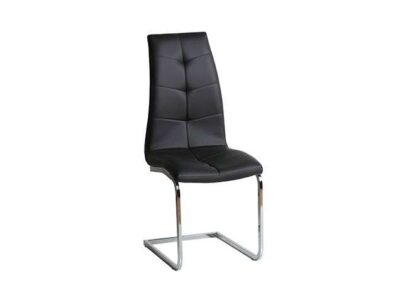 silla pata voladiza acero tapizado con costuras original negro 612SI0642