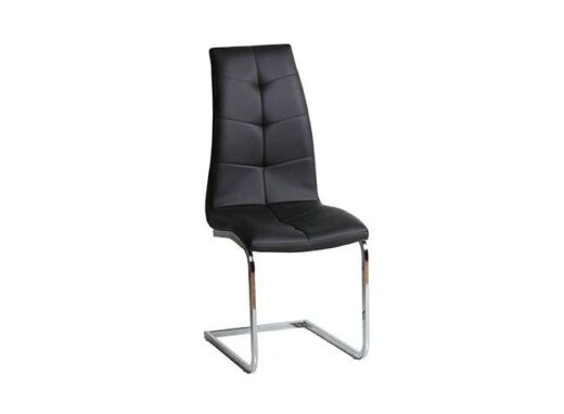 silla pata voladiza acero tapizado con costuras original negro 612SI0642