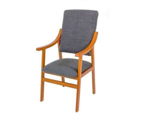 sillon fijo de madera y tapizado 241SI0033