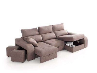 sofa cheslong arcon elevable asientos deslizantes puffs integrados 083QU0081