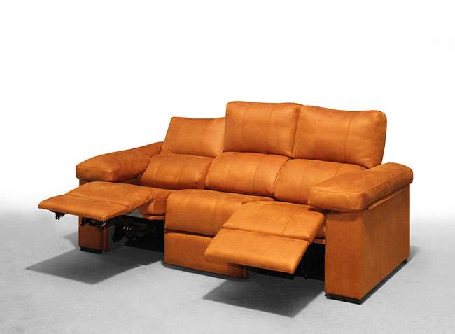 sofa naranja tres plazas 2 asientos relax 1 asiento fijo 315SO0021