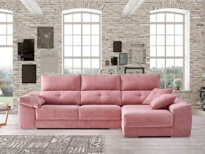 sofa rosa cheslong reclinable asientos deslizantes 083QU0052