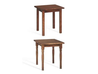 Mesa castellana cuadrada lisa de 4 pastas rectas para comedor rústico