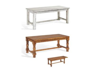 Mesa rústica blanca vintage rectangular para comedor