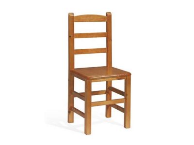 Silla castellana lisa de madera de pino estilo rústica