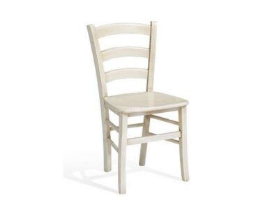 Silla de madera de haya maciza estilo rústico-moderno color blanco