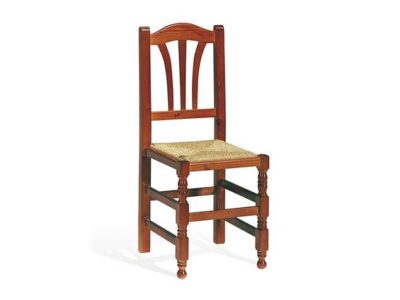 silla madera pino macizo reforzado asiento enea natural madera tapizado