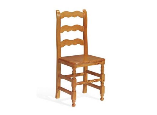 silla madera pino macizo reforzado asiento madera pino enea tapizado