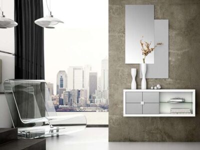 mueble-recibidor-estrecho-blanco-y-plata-estanterias-2-espejos-verticales