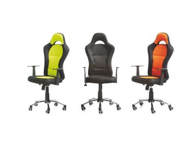 Silla alta de oficina de varios colores tapizada en tejido 3D