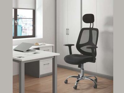 Silla alta para escritorio transpirable y con tejido 3D