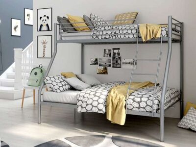Camas literas juveniles metálicas con cama inferior de matrimonio