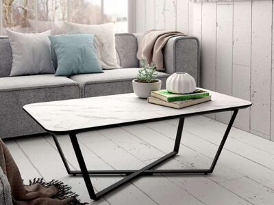 Mesa de centro estilo industrial efecto mármol