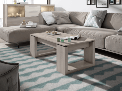 Mesa de centro estilo nórdico elevable disponible en varios colores