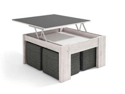 Mesa de centro extensible acabado laminado o cristal