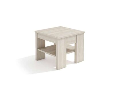 Mesa de centro pequeña cuadrada con repisa