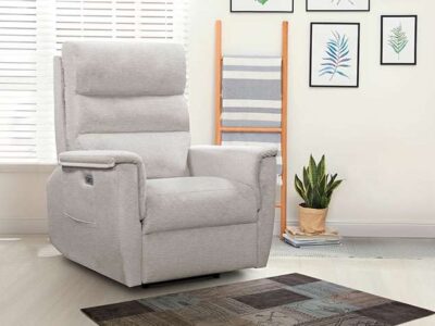 Sillón relax manual con palanca lateral gris