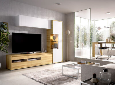 Conjunto mueble TV y aparador con módulo colgante varios colores a elegir