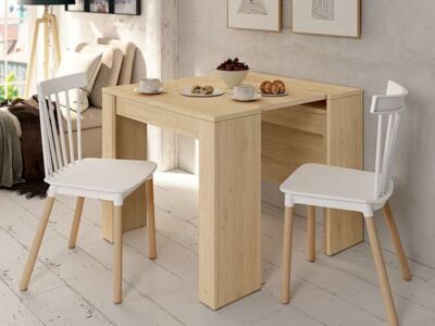 Mesa comedor extensible diseño cuadrado patas anchas