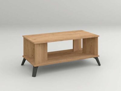 Mesa salón madera con patas negras