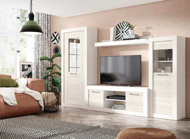 mueble-salon-blanco-y-madera-gris-con-almacenaje