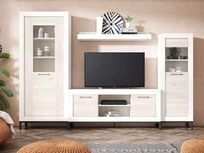 Muebles modulares salón madera estilo moderno