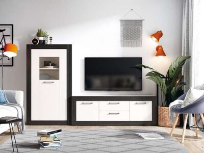 Muebles para salón blanco y negro
