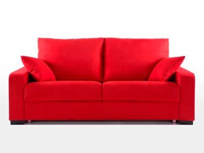 Sofá cama rojo doble con sistema italiano