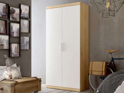 Armario 100 cm ancho con 2 puertas blanco