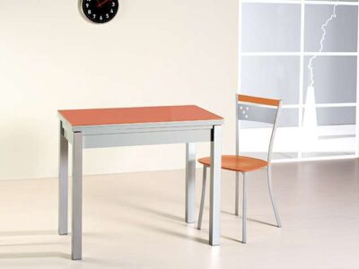 mesa-cocina-cristal-naranja-extensible