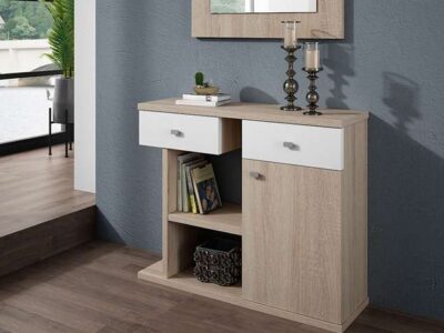 Mueble con espejo para recibidor con cajones