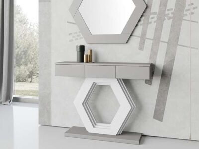Mueble consola recibidor gris con cajones