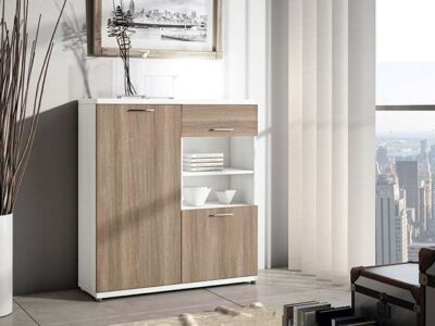 Mueble zapatero madera blanco con cajón 362HI31240