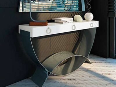 Recibidor estilo marinero semicircular con patas de metal