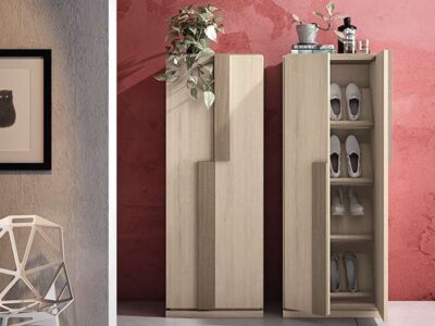 Zapatero 2 puertas vertical color madera