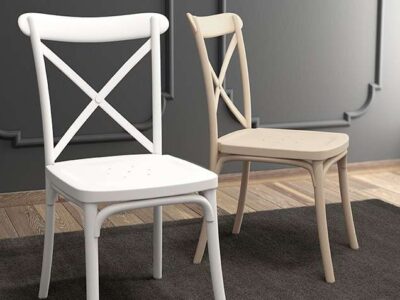4 Sillas crossback de plastico apilable