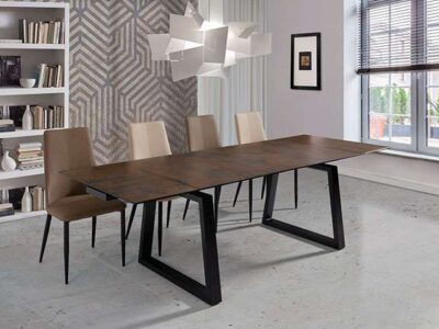 Mesa comedor efecto óxido extensible