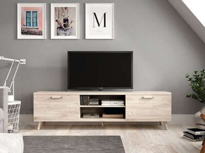 Mueble TV estilo nórdico dos puertas